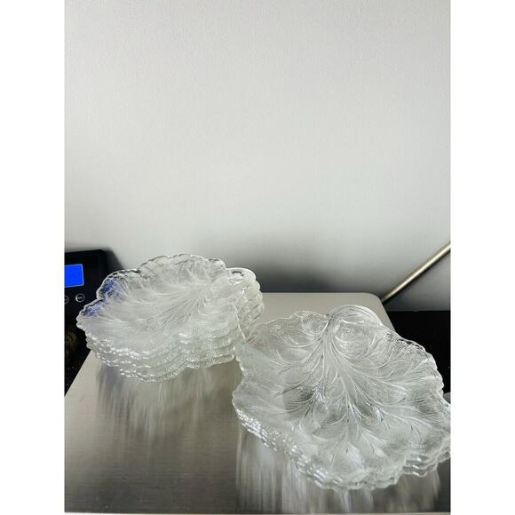 9 Vintage Indiana Glass Clear Pebble Leaf Pattern Textured Glass Butter Dish - Picture 14 of 15